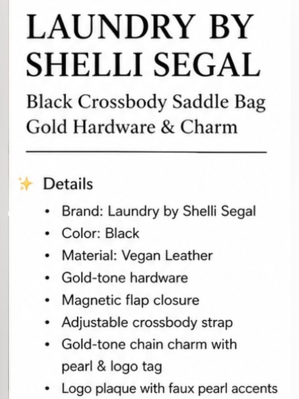 Black Leather Crossbody Bag - Laundry by Shelli Segal - Picture 2 of 3